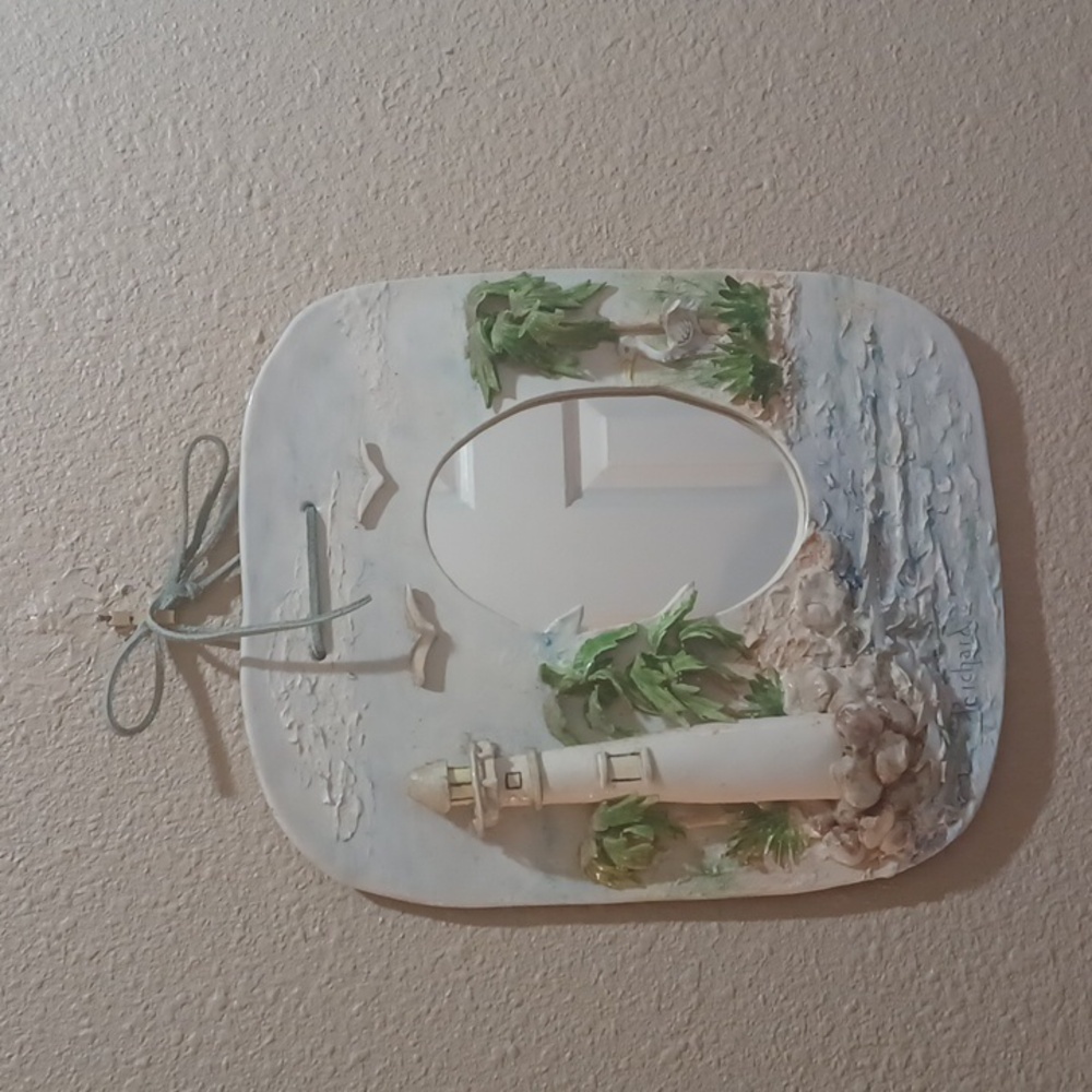 Y2K 2000s Coastal Wall Mirror – Handcrafted Nautical Lighthouse